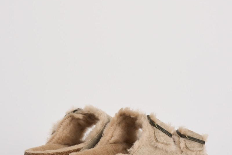 Sandalo arizona in shearling e camoscio donna 1028293 TAUPE BIRKENSTOCK