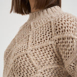 Maglia donna a rombi beige ELLADE 001 MAX MARA STUDIO