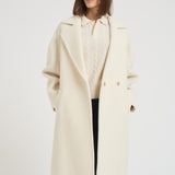 Cappotto donna midi in lana panna NAUSICA FENICE100 ACCADEMIE TESSILI