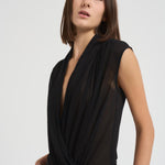 Body donna in jersey di viscosa nero VALLE 003 MAX MARA STUDIO