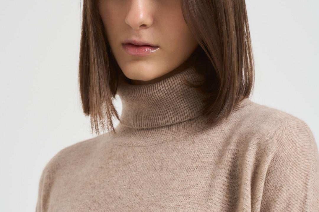 Dolcevita donna in cashmere beige CLARA CHESTNUT ABSOLUT CASHMERE.