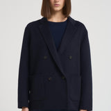 Cappotto donna corto doppiopetto blu notte MERYL NAVY BLUE ACCADEMIE TESSILI