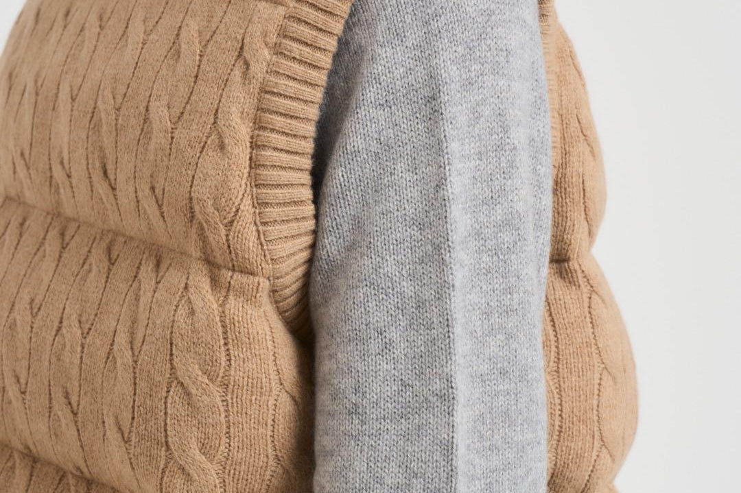 Gilet donna trapuntato in lana cammello 211966120 002 RALPH LAUREN