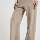 Pantalone donna carrot fit gessato tortora L33 GEST LIVIANA CONTI