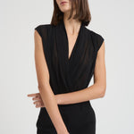 Body donna in jersey di viscosa nero VALLE 003 MAX MARA STUDIO