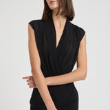 Body donna in jersey di viscosa nero VALLE 003 MAX MARA STUDIO