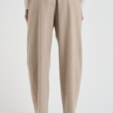 Pantalone donna carrot fit gessato tortora L33 GEST LIVIANA CONTI