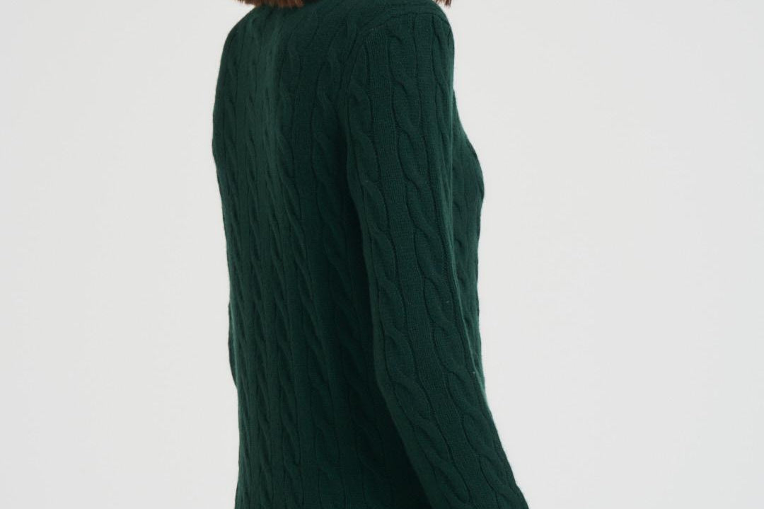 Maglia donna a girocollo verde 211971865 009 RALPH LAUREN
