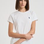 T-shirt donna in cotone bianca 211898698 005 RALPH LAUREN