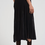 Gonna donna Ezra lunga in maglia nera JU0371FB C2L03I01BK ISABEL MARANT