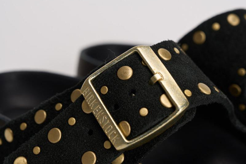 Sandalo donna Arizona nero con borchie oro<BR/> 1027855 BLACK BIRKENSTOCK