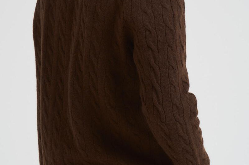 Maglia uomo a treccia marrone 710876762 029 RALPH LAUREN