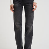 Jeans donna gamba dritta in denim nero STAR BLACKWASH HAIKURE