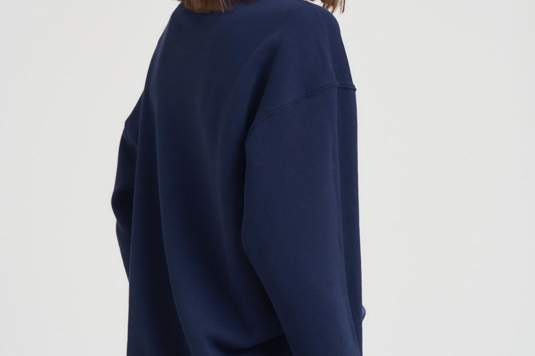 Felpa girocollo donna in cotone blu 211943006 002 RALPH LAUREN