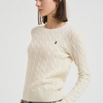 Maglia donna girocollo a treccia panna 211971865 001 RALPH LAUREN
