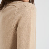 Girocollo donna maniche lunghe beige CAROLINE 02ORGANIC KUJTEN