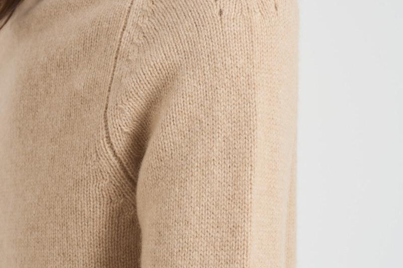 Girocollo donna maniche lunghe beige CAROLINE 02ORGANIC KUJTEN