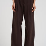 Pantaloni a gamba larga donna C3104 W0206BROWN THE LATEST