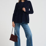 Giacca donna doppiopetto in velluto blu FD3636 007 CIRCOLO 1901