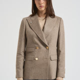 Giacca donna doppiopetto tortora 2156 52578 LUBIAM