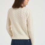Maglia polo donna a treccia panna 211972132 001 RALPH LAUREN