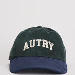 Cappellino uomo in velluto verde e blu ACPU Q9BG AUTRY