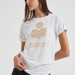 T-shirt donna Koldi bianca logo oro TS0004FA A1N10EWHLG MARANT ETOILE