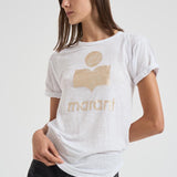 T-shirt donna Koldi bianca logo oro TS0004FA A1N10EWHLG MARANT ETOILE