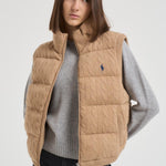 Gilet donna trapuntato in lana cammello 211966120 002 RALPH LAUREN
