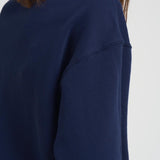 Felpa girocollo donna in cotone blu 211943006 002 RALPH LAUREN