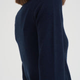 Maglia donna girocollo blu notte CATELINA NAVY ABSOLUT CASHMERE.