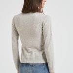 Maglia donna girocollo grigio chiaro CATELINA LIGHTGREY ABSOLUT CASHMERE.