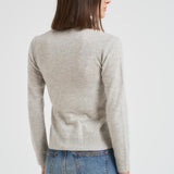 Maglia donna girocollo grigio chiaro CATELINA LIGHTGREY ABSOLUT CASHMERE.
