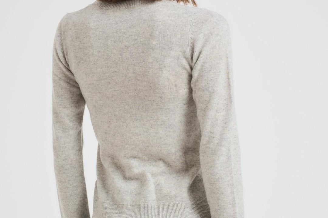Maglia donna girocollo grigio chiaro CATELINA LIGHTGREY ABSOLUT CASHMERE.
