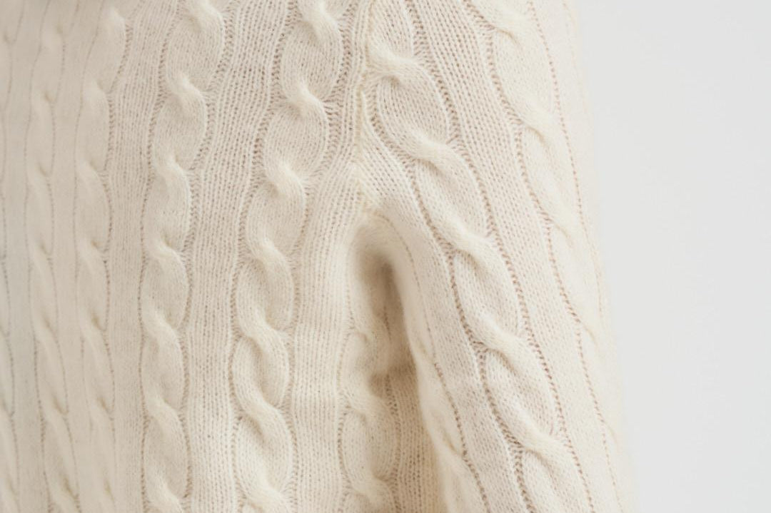 Maglia donna girocollo a treccia panna 211971865 001 RALPH LAUREN