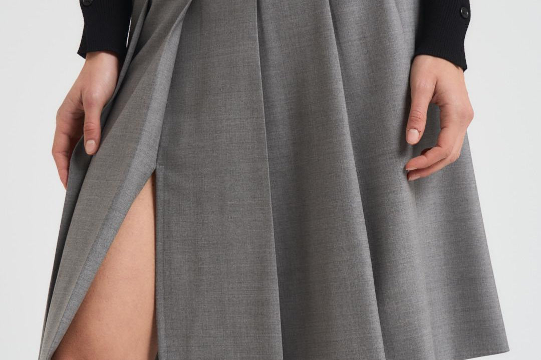 Gonna donna midi Gimmy grigia GIMMY 010 MAX MARA STUDIO