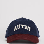 Cappellino uomo in velluto bordeaux e blu ACPU Q9BV AUTRY