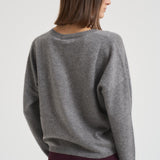 Maglia donna girocollo grigio KAIRA DARKHEATHERWAY ABSOLUT CASHMERE.