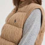 Gilet donna trapuntato in lana cammello 211966120 002 RALPH LAUREN
