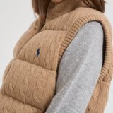 Gilet donna trapuntato in lana cammello 211966120 002 RALPH LAUREN