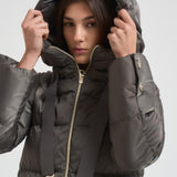 Piumino donna lungo antracite PI1304D 9480 HERNO