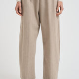 Pantalone donna carrot fit gessato tortora L33 GEST LIVIANA CONTI
