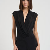 Body donna in jersey di viscosa nero VALLE 003 MAX MARA STUDIO