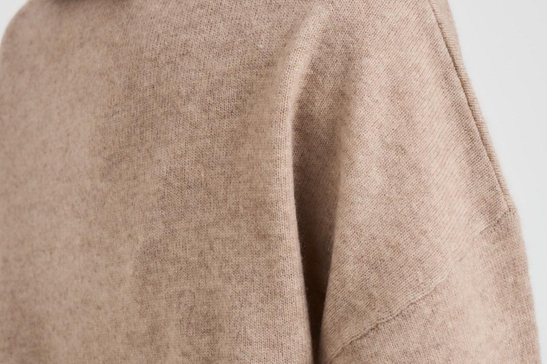 Maglia donna girocollo cammello KAIRA CHESTNUT ABSOLUT CASHMERE.