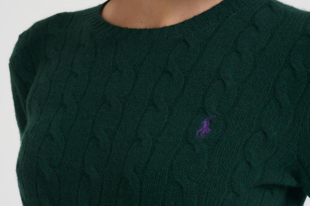 Maglia donna a girocollo verde 211971865 009 RALPH LAUREN
