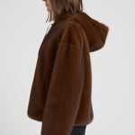 Bomber donna in ecopelliccia marrone GI000318D 8800 HERNO
