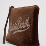 Pochette donna Aline marrone in velluto e strass ALINE VELVETSTRASS19 MC2 SAINT BARTH