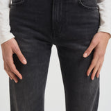 Jeans donna gamba dritta in denim nero STAR BLACKWASH HAIKURE
