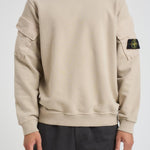 Felpa uomo Brushed Organic Cotton beige 6100008 S0A20V009A STONE ISLAND