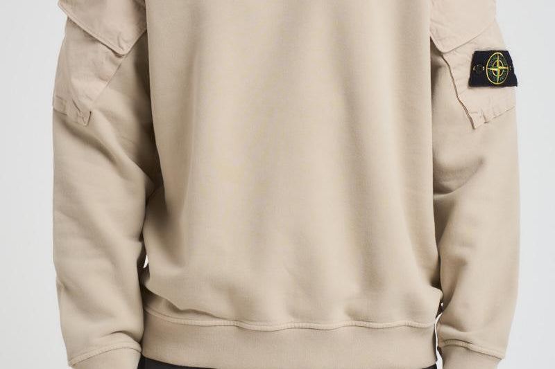 Felpa uomo Brushed Organic Cotton beige 6100008 S0A20V009A STONE ISLAND